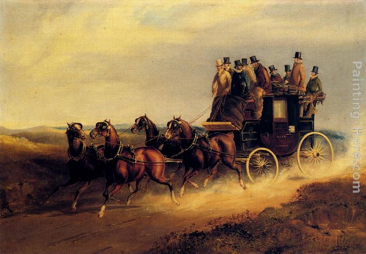 The Bath to London Coach on the Open Road painting - Charles Cooper Henderson The Bath to London Coach on the Open Road art painting